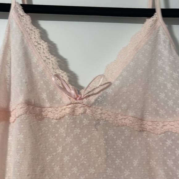 NWT Vintage Eberjey stretch lace Sz sm pink chemise - Picture 2 of 3